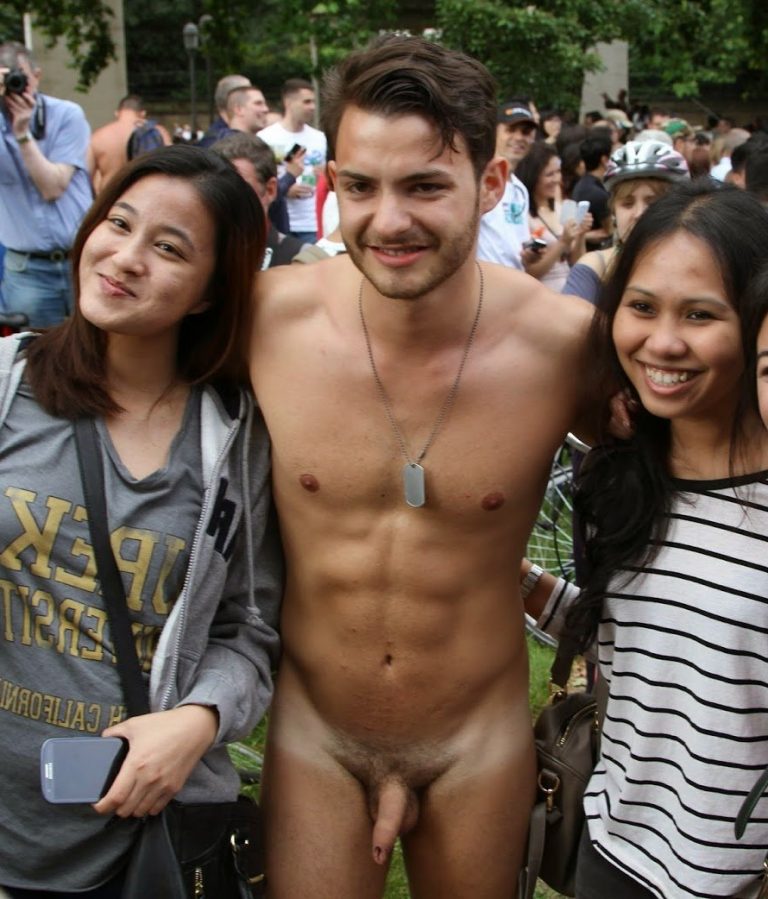 Nude Man With Clothed Females Dicks Outdoors