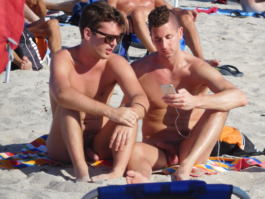 Two Nude Beach Guys Dicks Outdoors