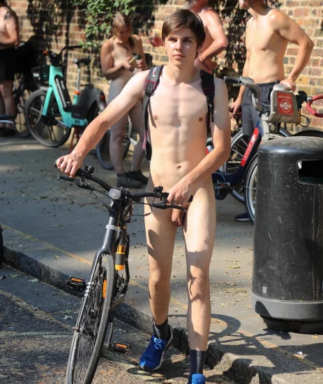 Cute nude bike ride boy